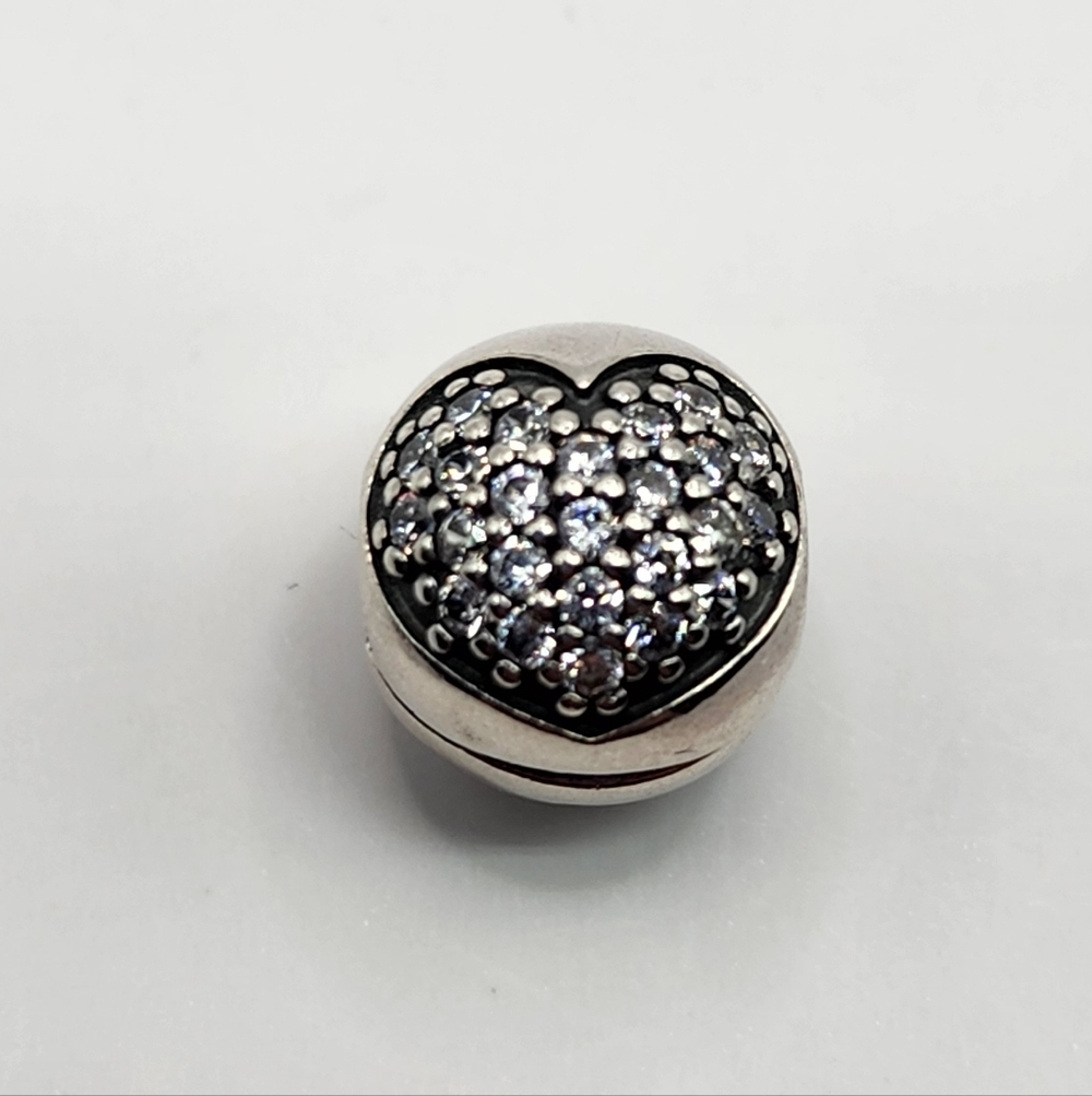 Pandora Silver Heart Clip Charm